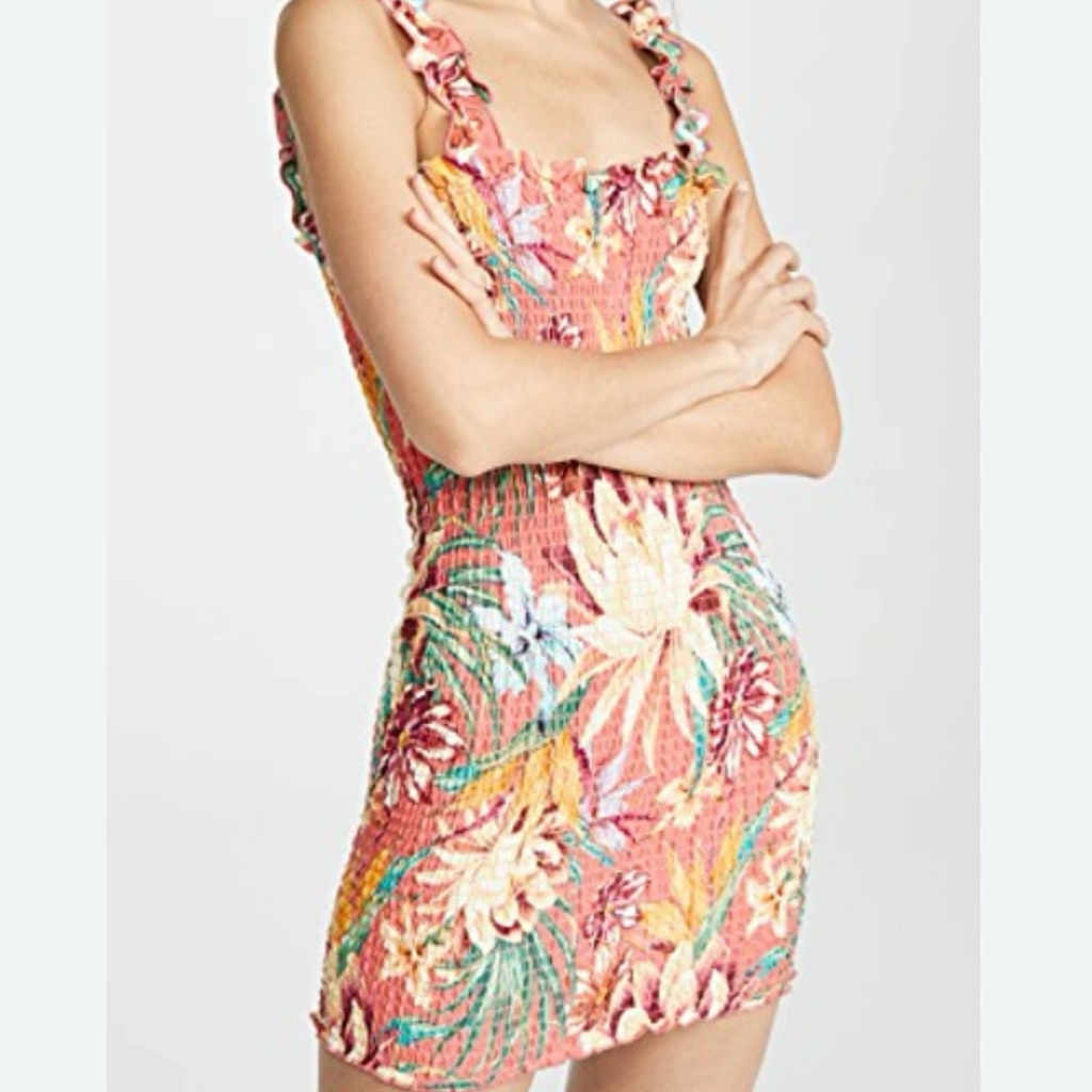 Farm Rio Brand New Orange Tropical Mini Dress